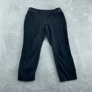 Alfani Womens Black Slim Fit Pants With Zipper Pockets Size 12 Short 5843